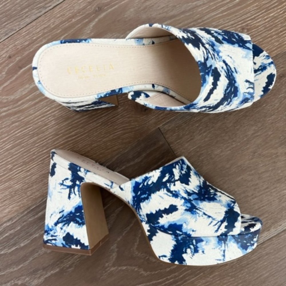 Cecelia New York Plexy Platform Sandal - Blue Marble
